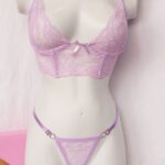 Conjunto corset de lencería sexy en encaje con panty tipo tanga para mujer en Bogotá