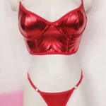 Conjunto corset de lencería sexy en encaje con panty tipo tanga para mujer en Bogotá